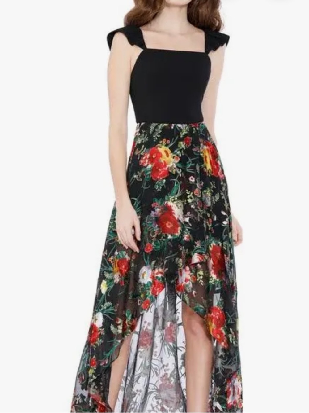 Women’s NWOT Sz. 4 Alice + Olivia Celestia Flutter Sleeve Cropped Top - Black
